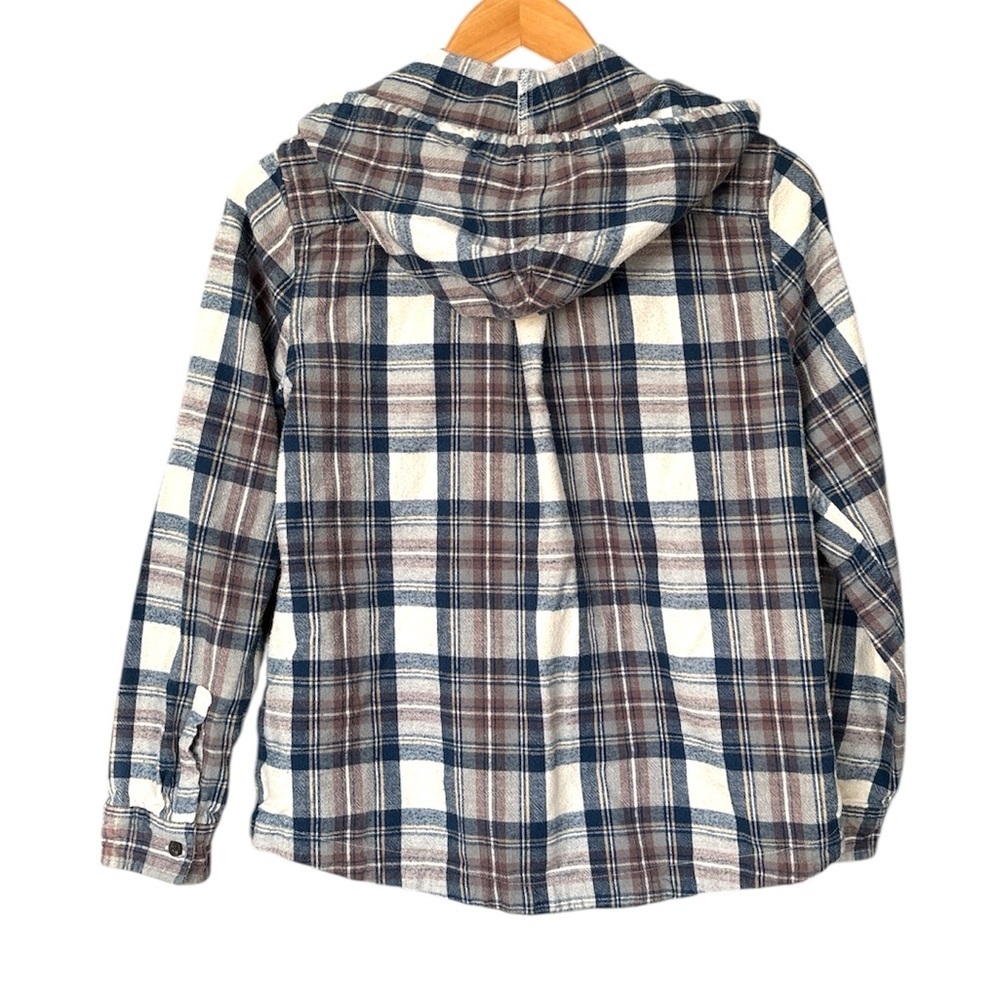 L.L. BEAN Women's Scotch Plaid Flannel Shirt,  Zip Hoodie, Small Relaxed Fit - Picture 6 of 11